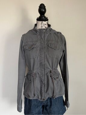 Y2K Aeropostale grey utility hooded jacket